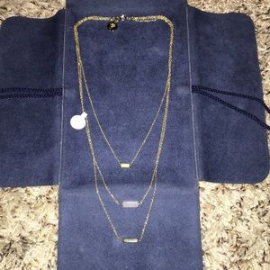 NWT NY Boutique 3-tiered stone necklace